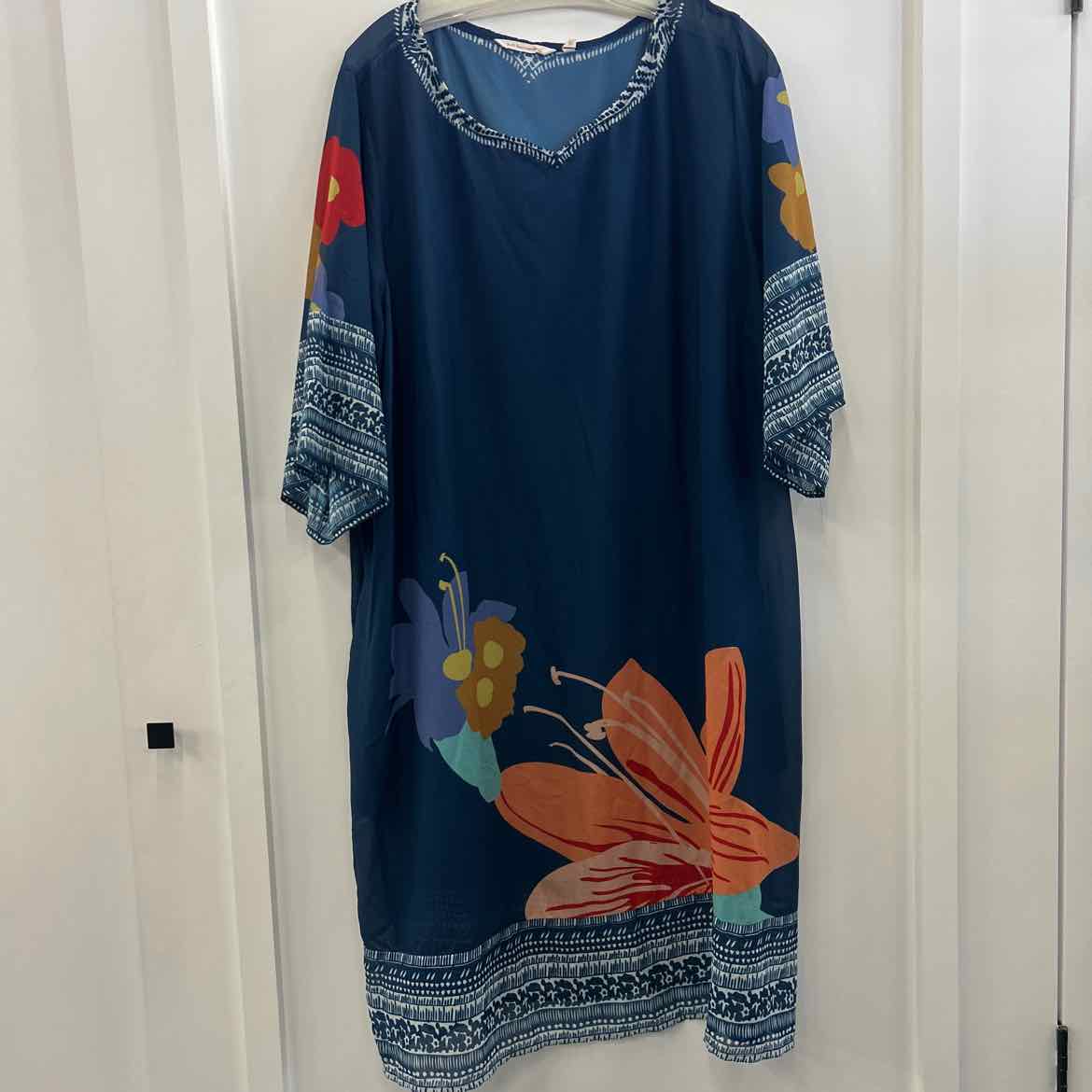 Soft Surroundings Size 2X Blue Sheer Preloved Dress