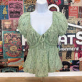 Derek Heart Size M Green New Blouse SS