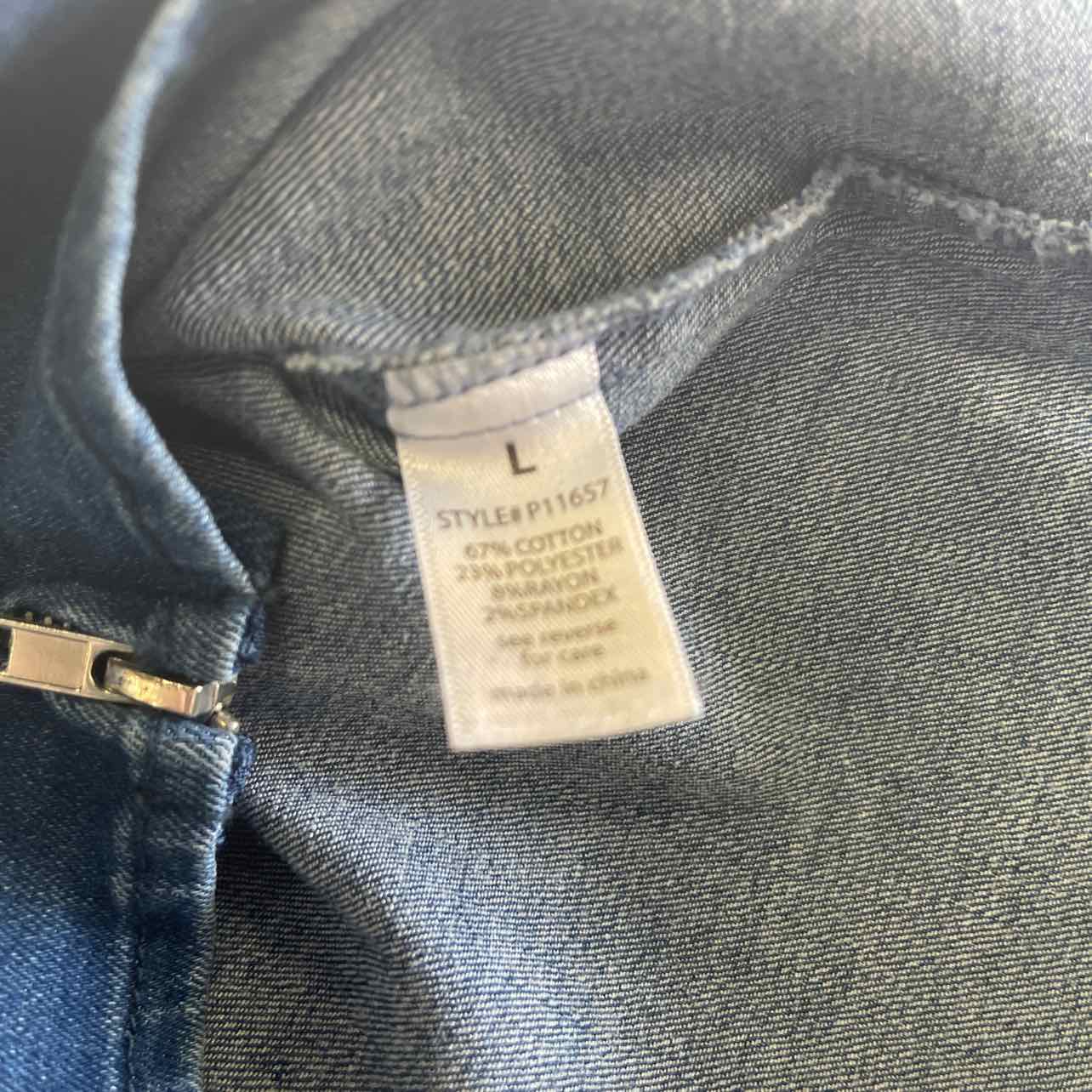 Active USA Size L Denim Preloved Romper
