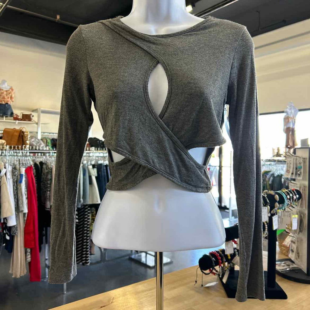 Charlotte Russe Size S Gray Long Sleeve