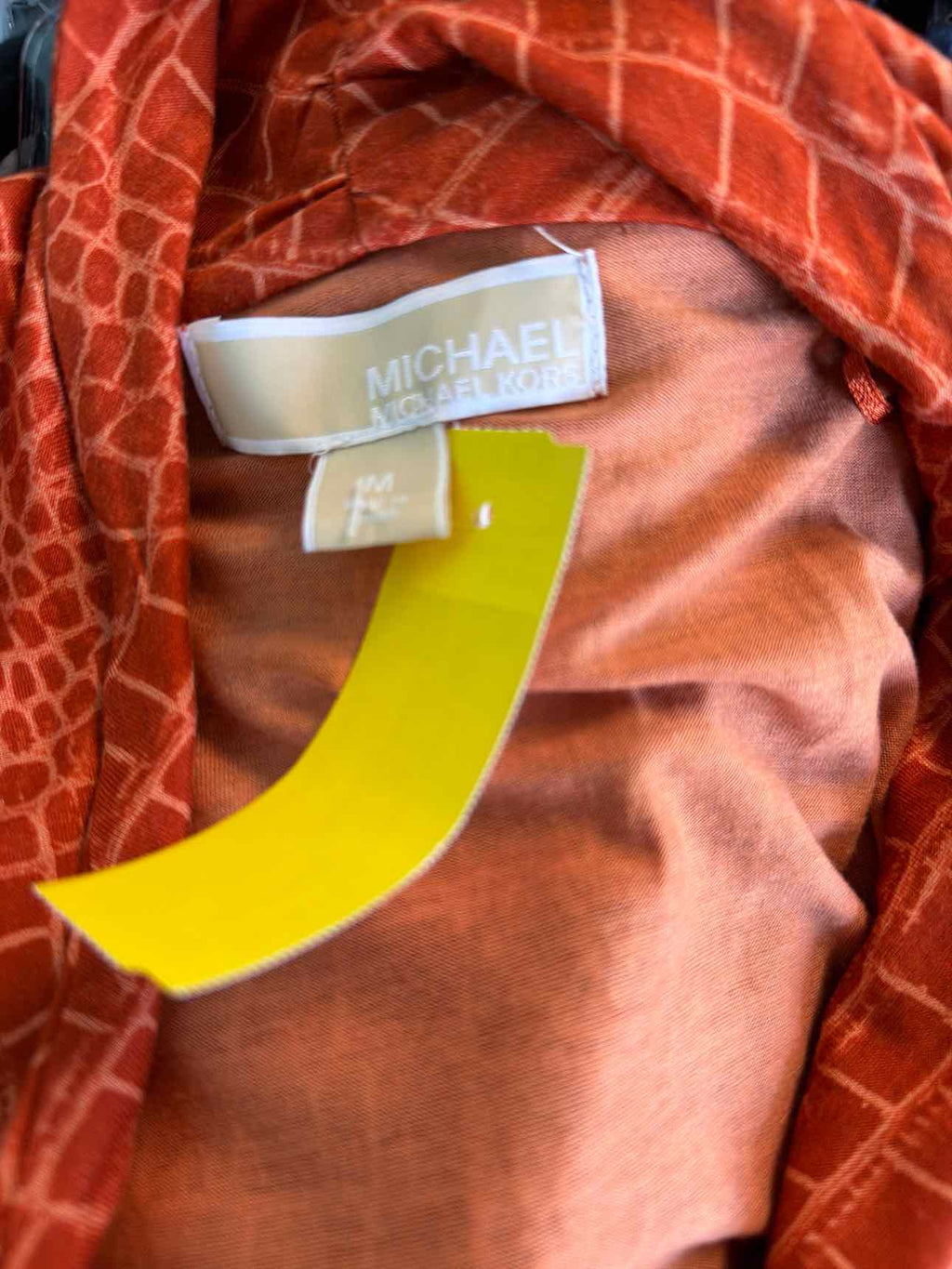 Michael Kors Size M Orange animal print Blouse