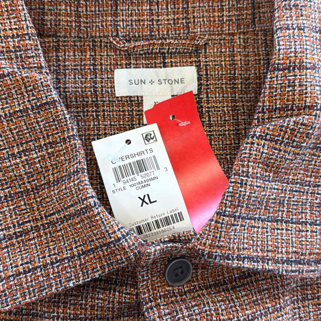 Sun + Stone Men's Storm Printed Overshirt, Created for Macy's - Cumin - XL