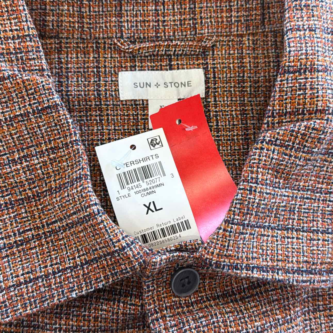 Sun + Stone Men's Storm Printed Overshirt, Created for Macy's - Cumin - XL