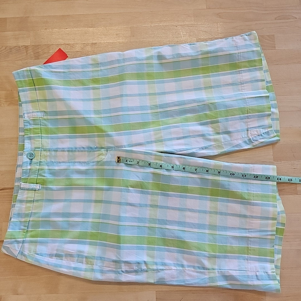 Anne Klein Size 10 Green/Blue Preloved Athletic Shorts