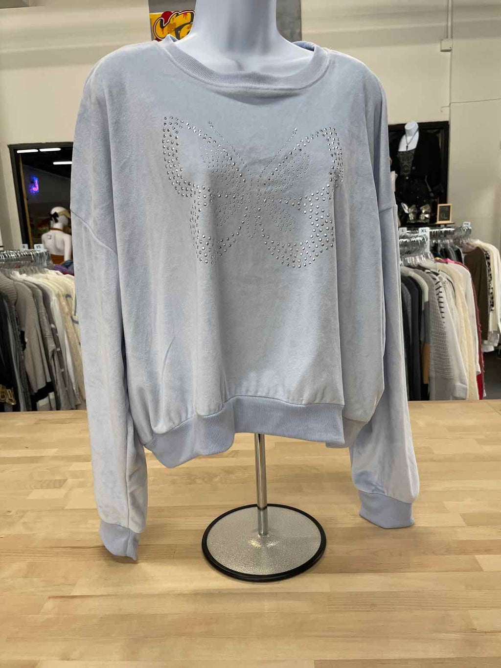 Grayson/threads Size M Blue Studs Sweatshirt