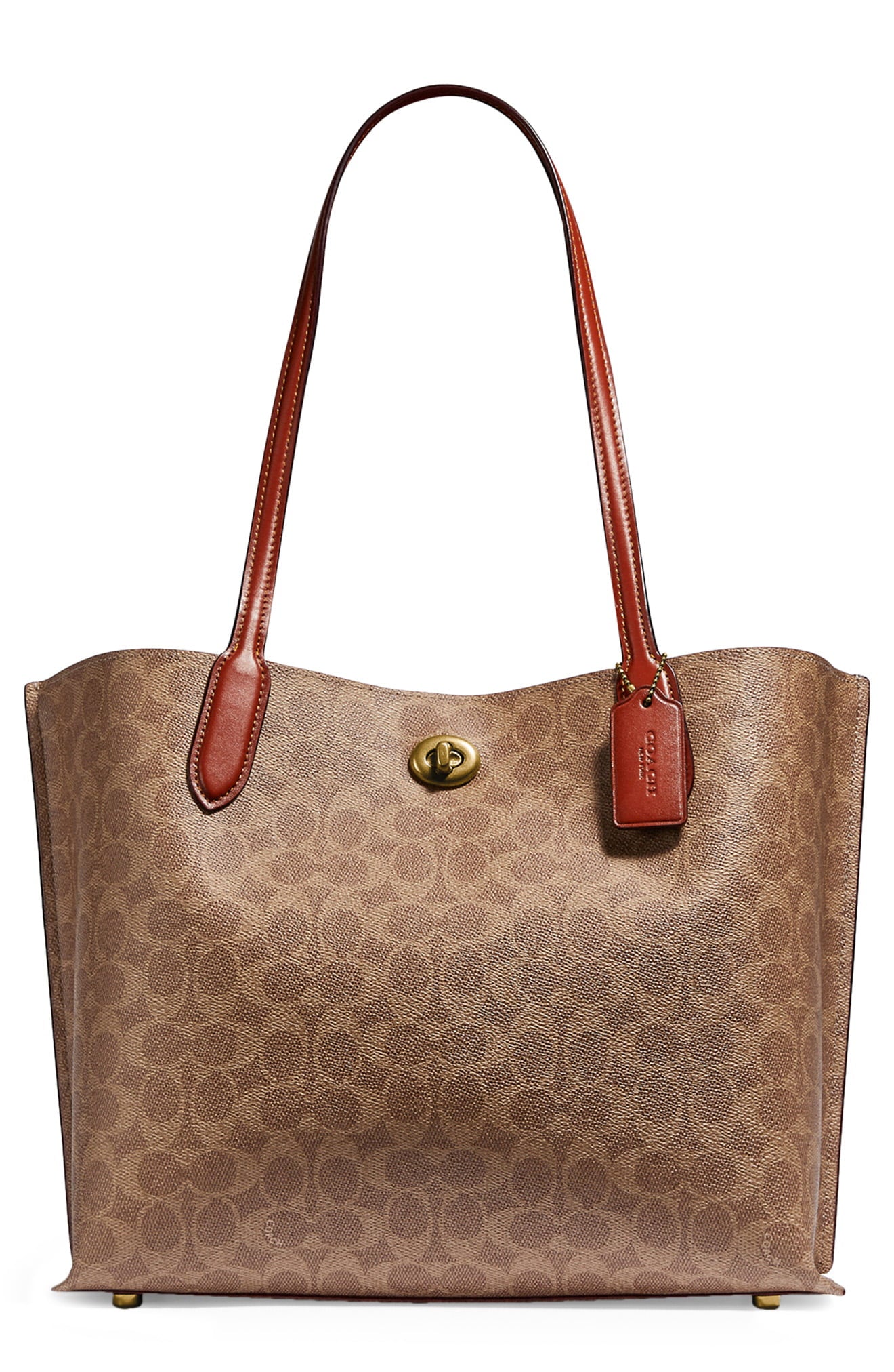 Coach Brown Print Tote Handbag