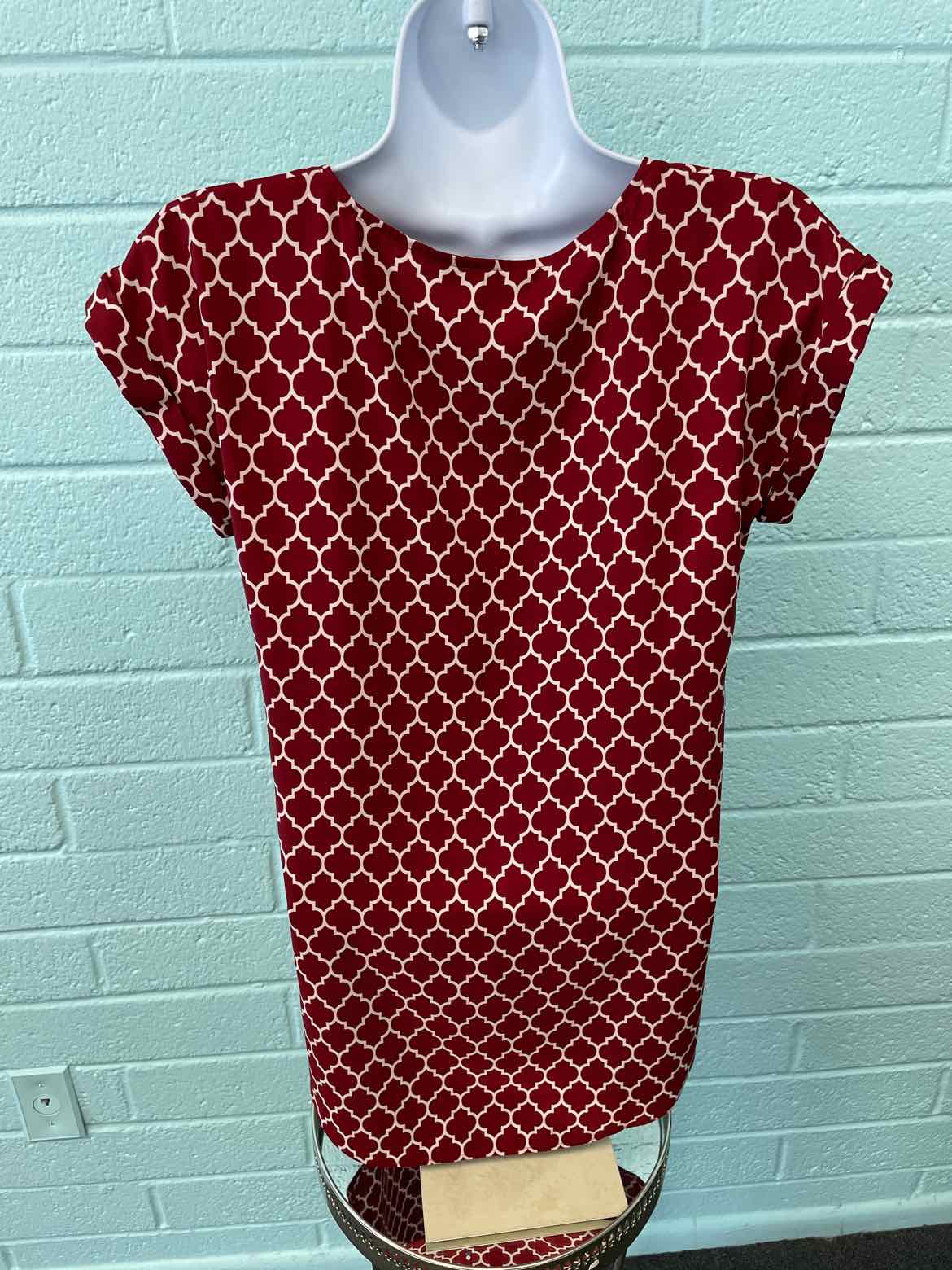 Express Size S Brick red & tan Blouse