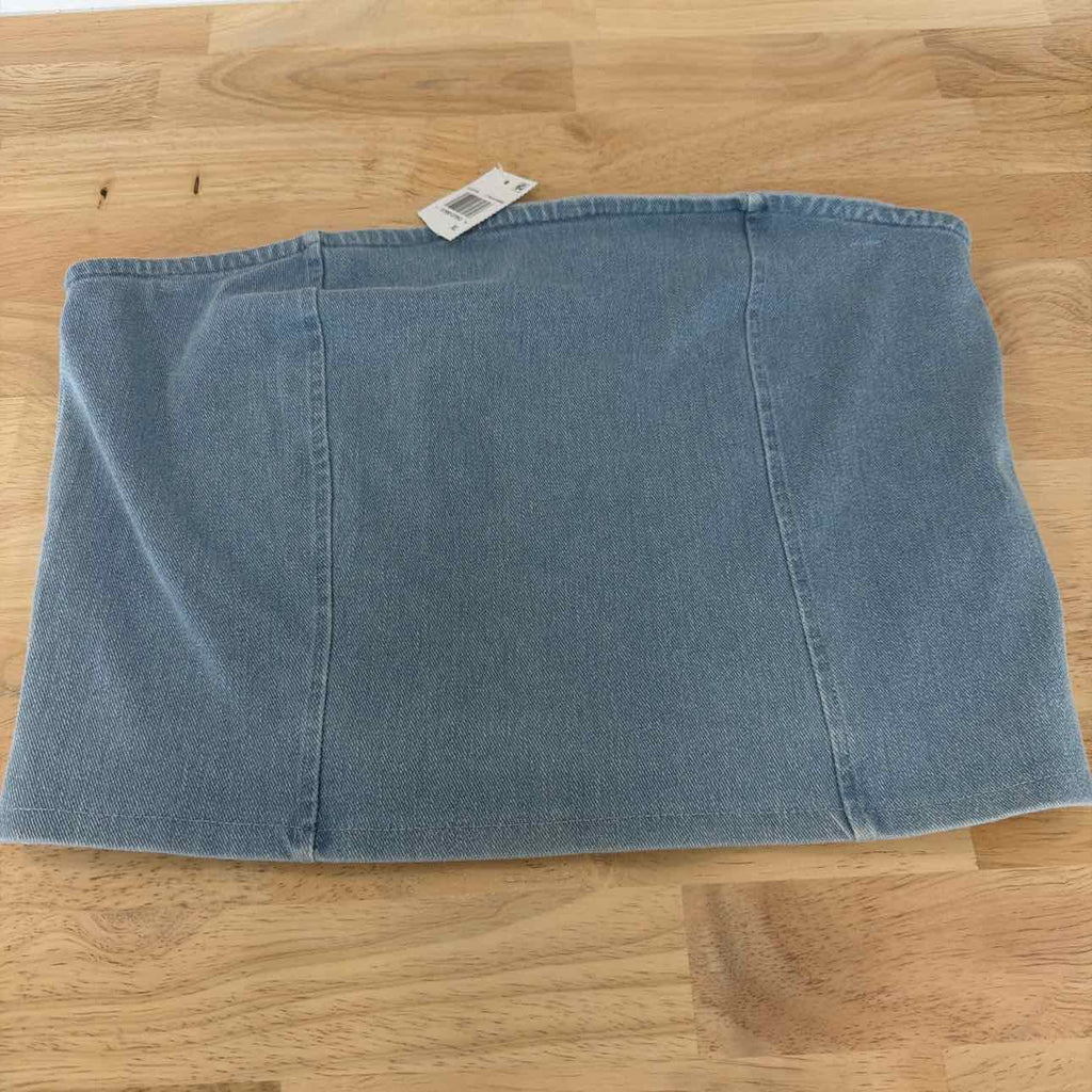 Madden Girl Size XL Denim Tube Top - Light Wash