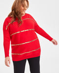 JM Collection Size 1X Red New Sweater