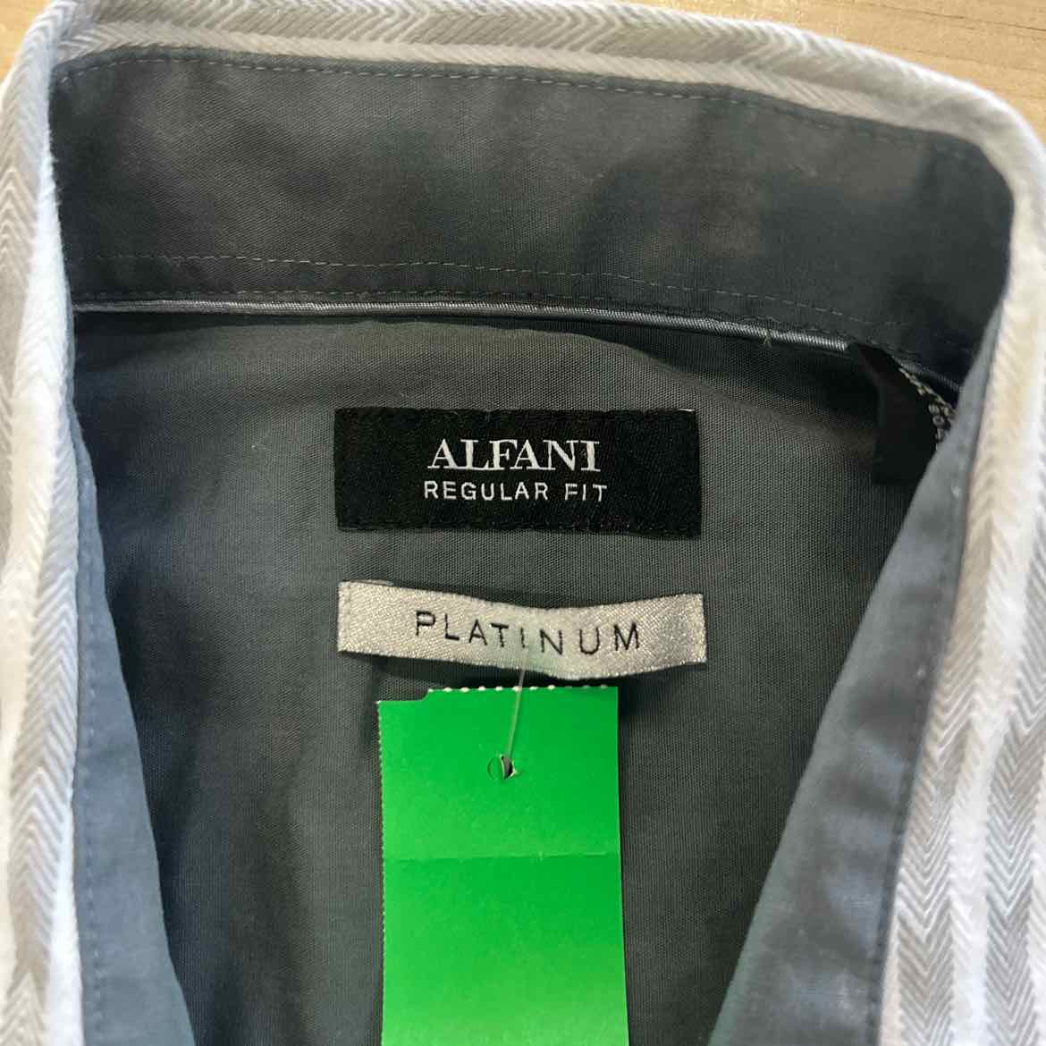 Alfani Size M Gray Preloved MENS Button Down Shirt