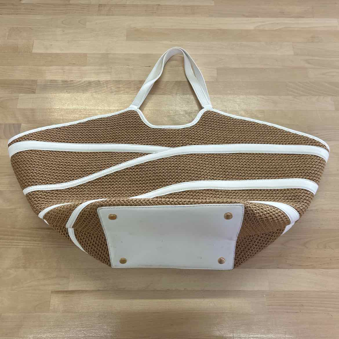INC Brown/White Woven Handbag