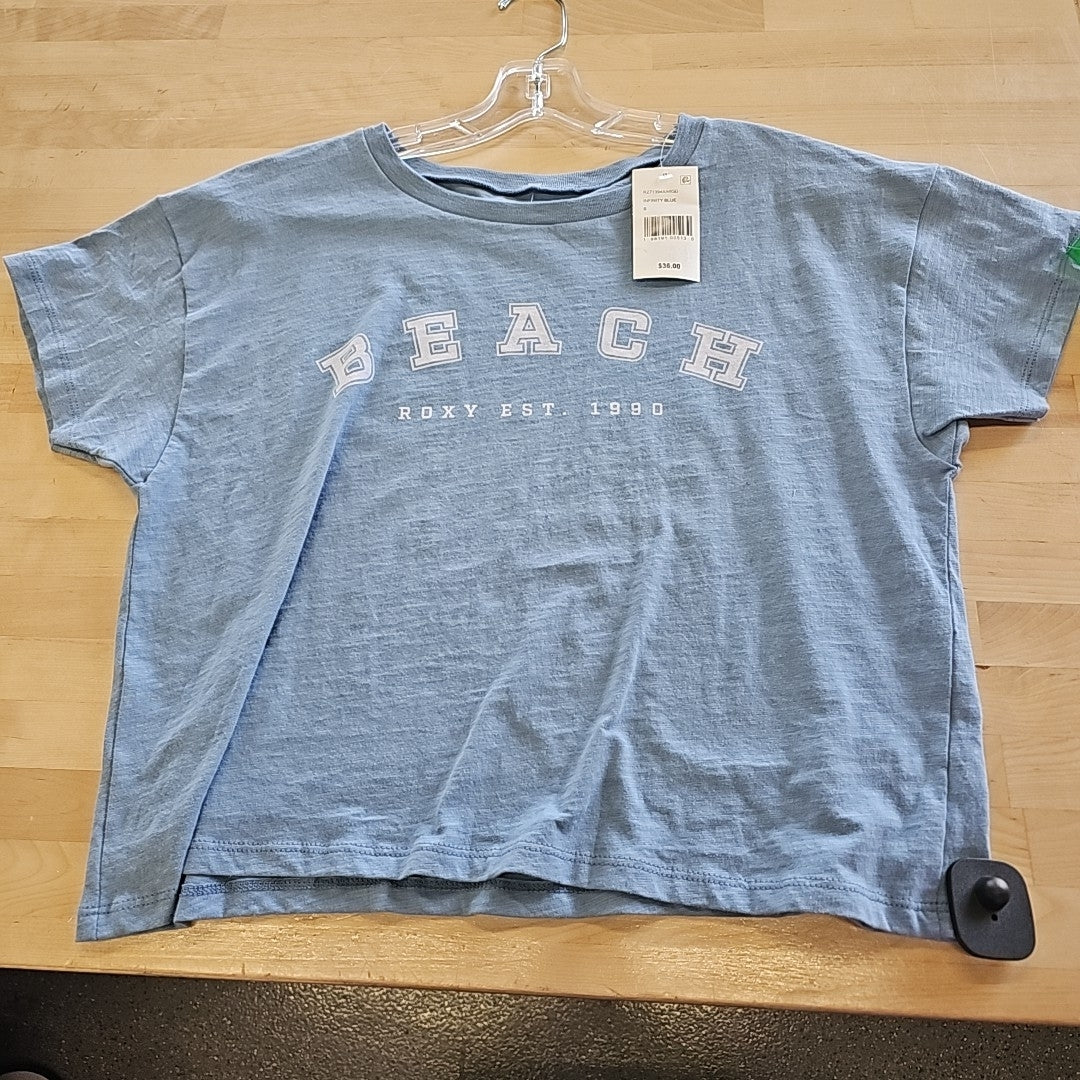 Roxy Women's Infinity Blue Beach Graphic Tee Small 100% Cotton New with Tag's