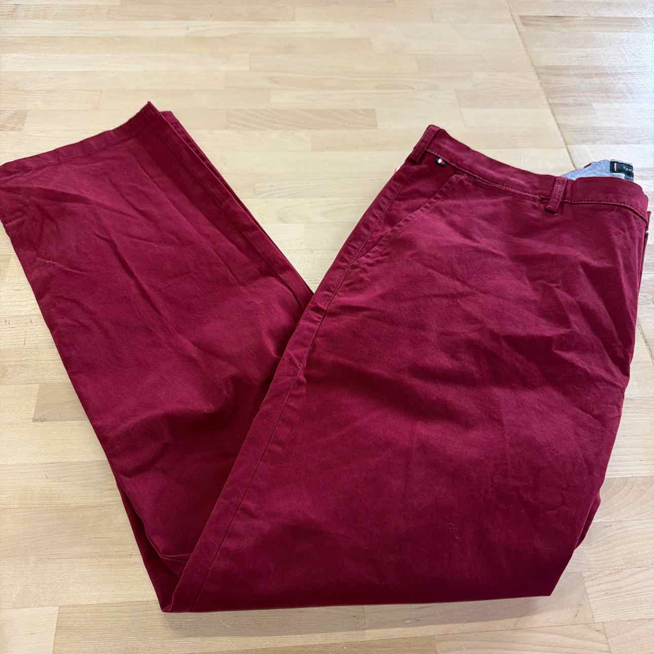 Tommy Hilfiger Men's Straight-Fit Denton Flex Chino Pants - Rouge