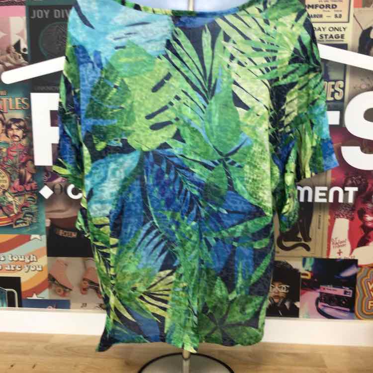 Ava & Grace Size 1X Green Preloved Blouse LS