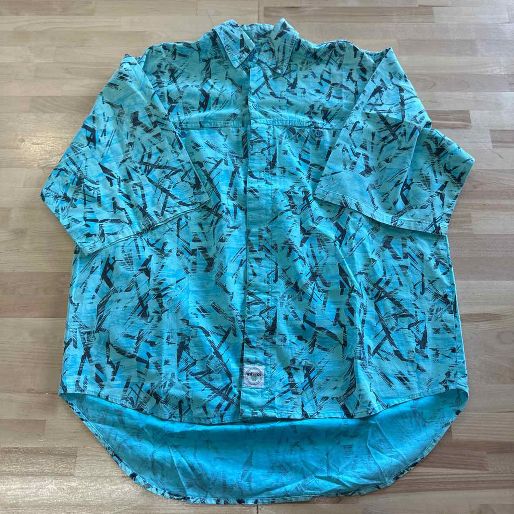 WHOoo's Shirt Size M Blue MENS Button Down Shirt