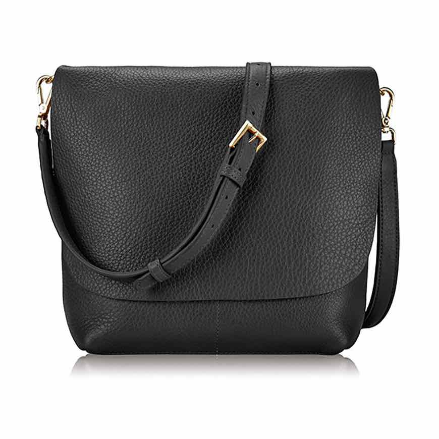 GiGi New York Andie Black Leather Crossbody