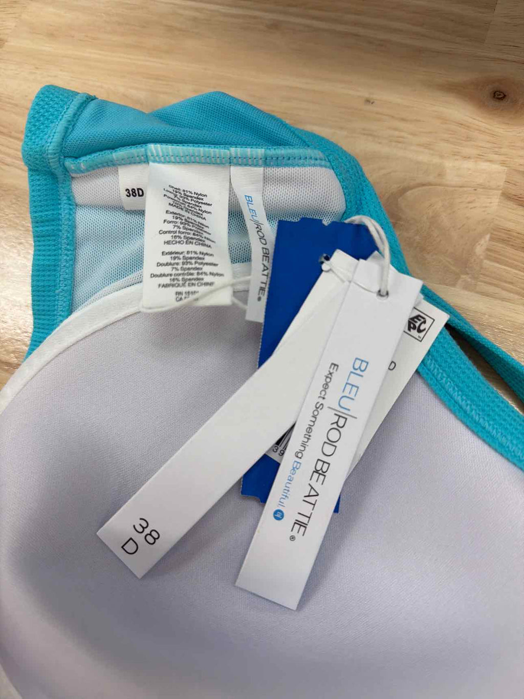Bleu Size 38D Underwire Bikini Top