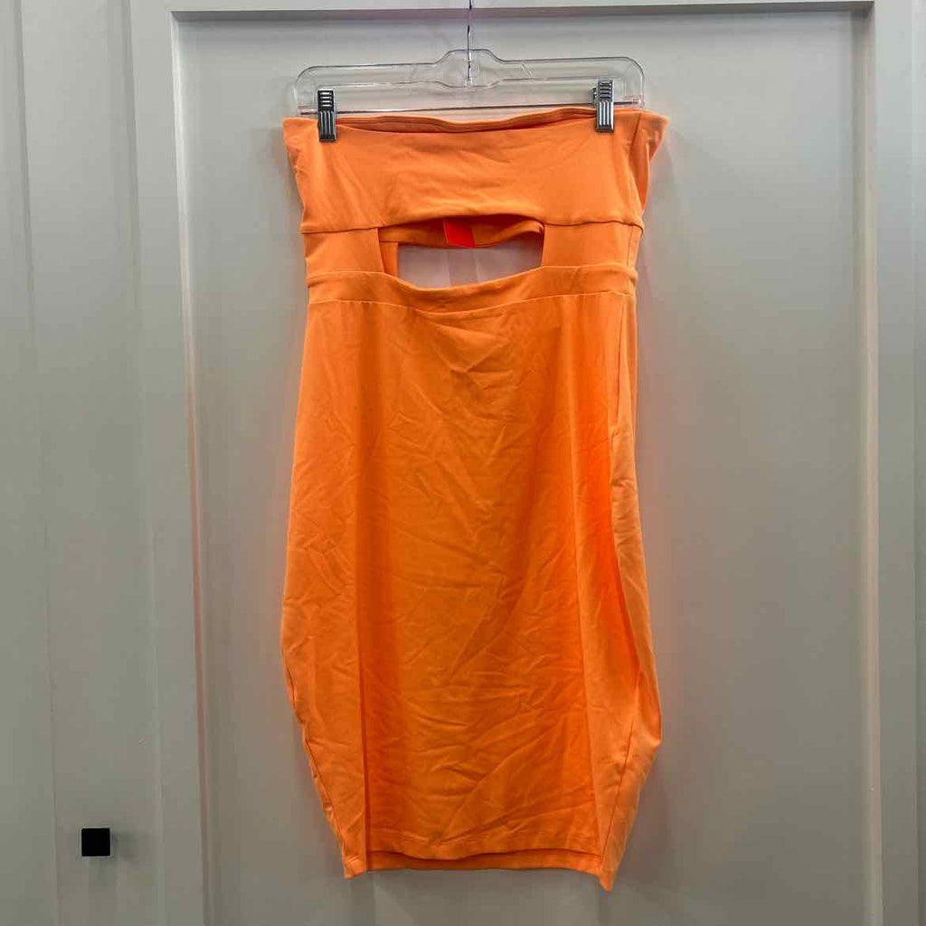 Susana Monaco Size L Neon Orange Strapless Cut-Out Tube Dress NWT
