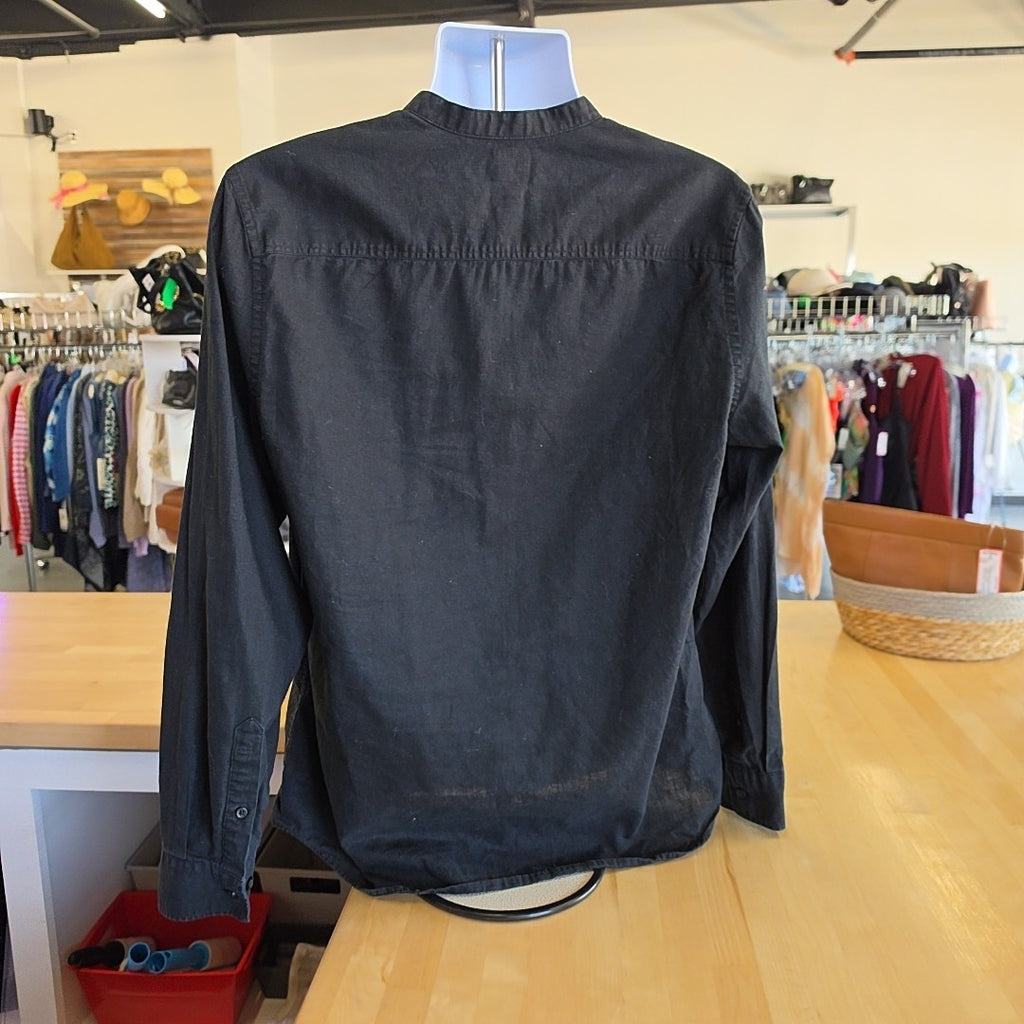 H&M Size M Black Preloved MENS Button Down Shirt