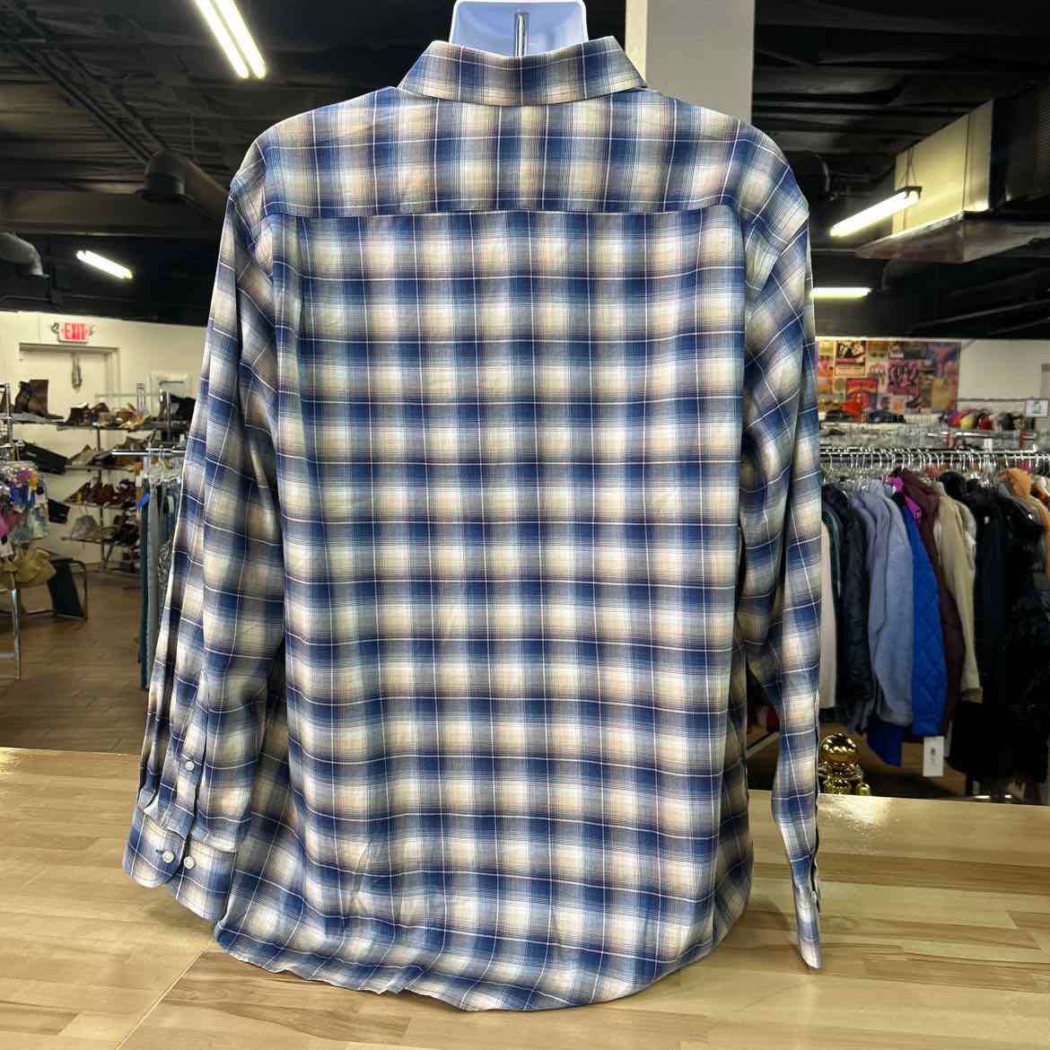 Daniel Cremieux Size XXL Blue & Beige Preloved MENS Button Down Shirt