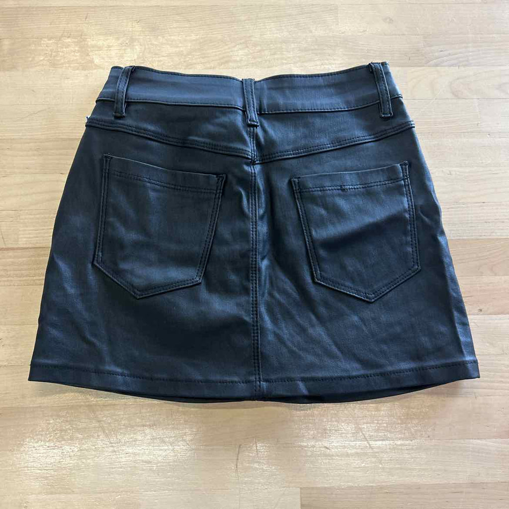 Myoursa Size XS Black Leather Preloved Skirt