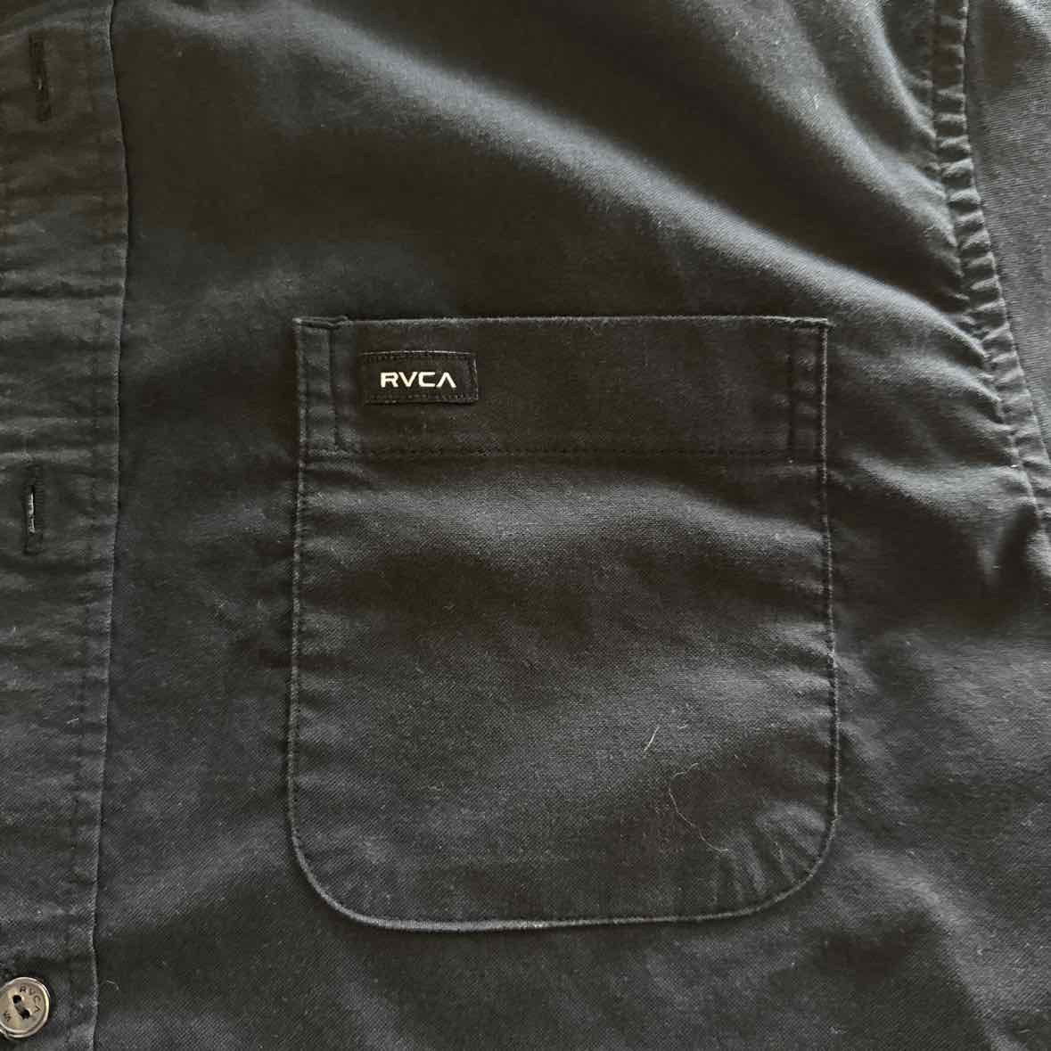 RVCA Men's Size M Black MENS Button Down Shirt