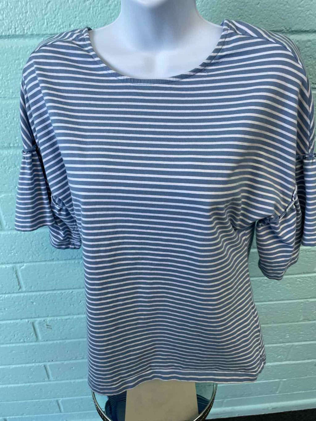 beach lunch lounge Size SP Powder Blue Print Shirt