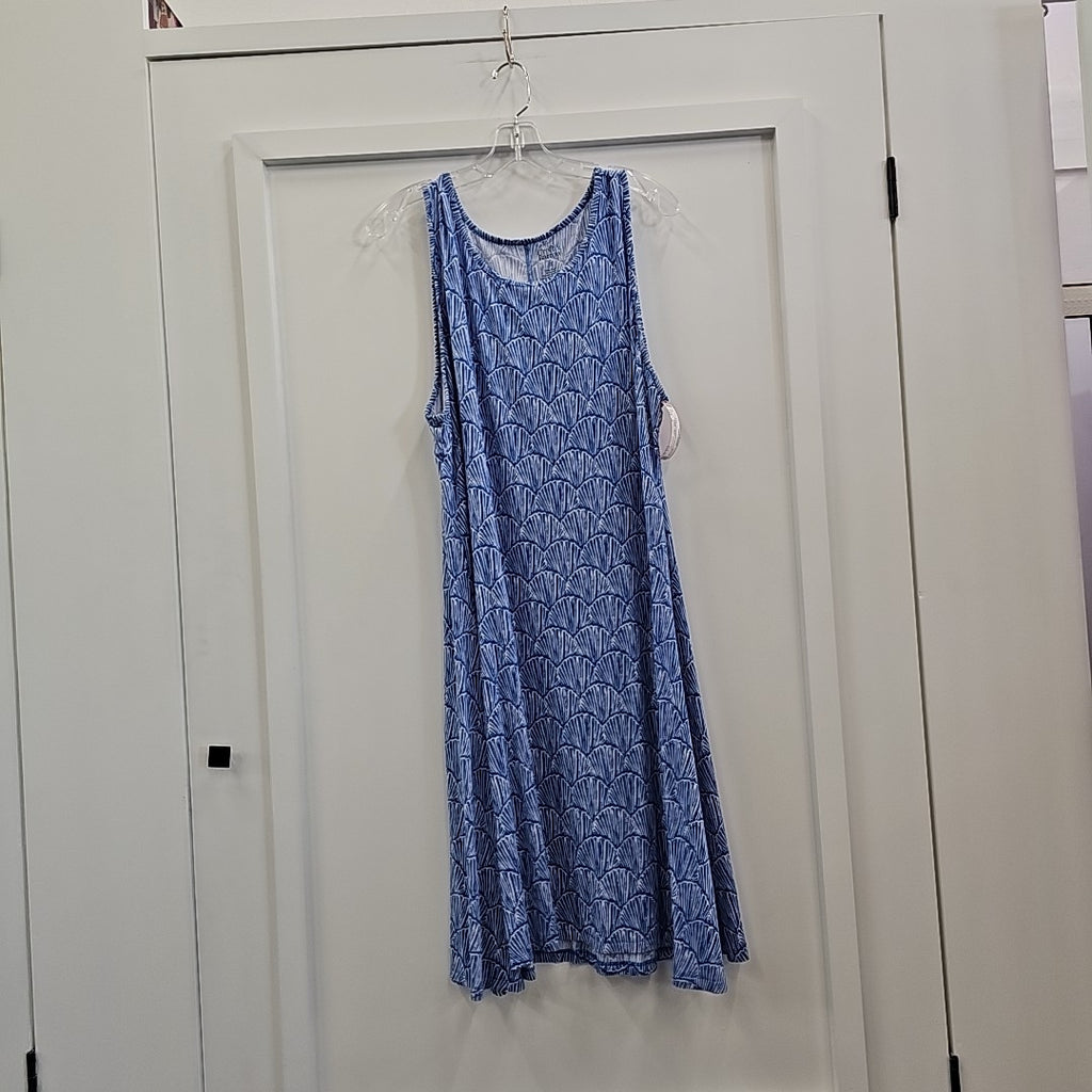 Croft&Barrow Size 1X Blue & White Used Dress