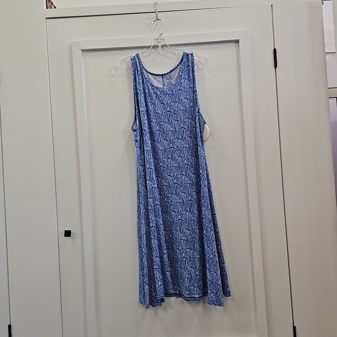 Croft&Barrow Size 1X Blue & White Used Dress