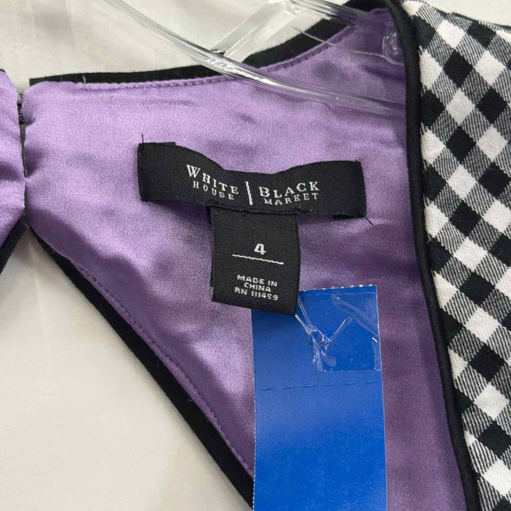 White House Black Market Size 4 Black White Preloved Dress