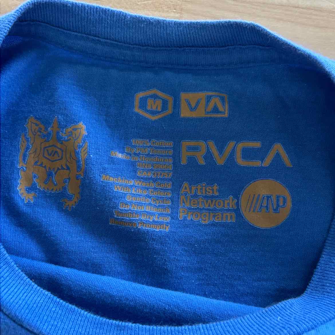 RVCA Size M Blue Preloved MENS T-shirt