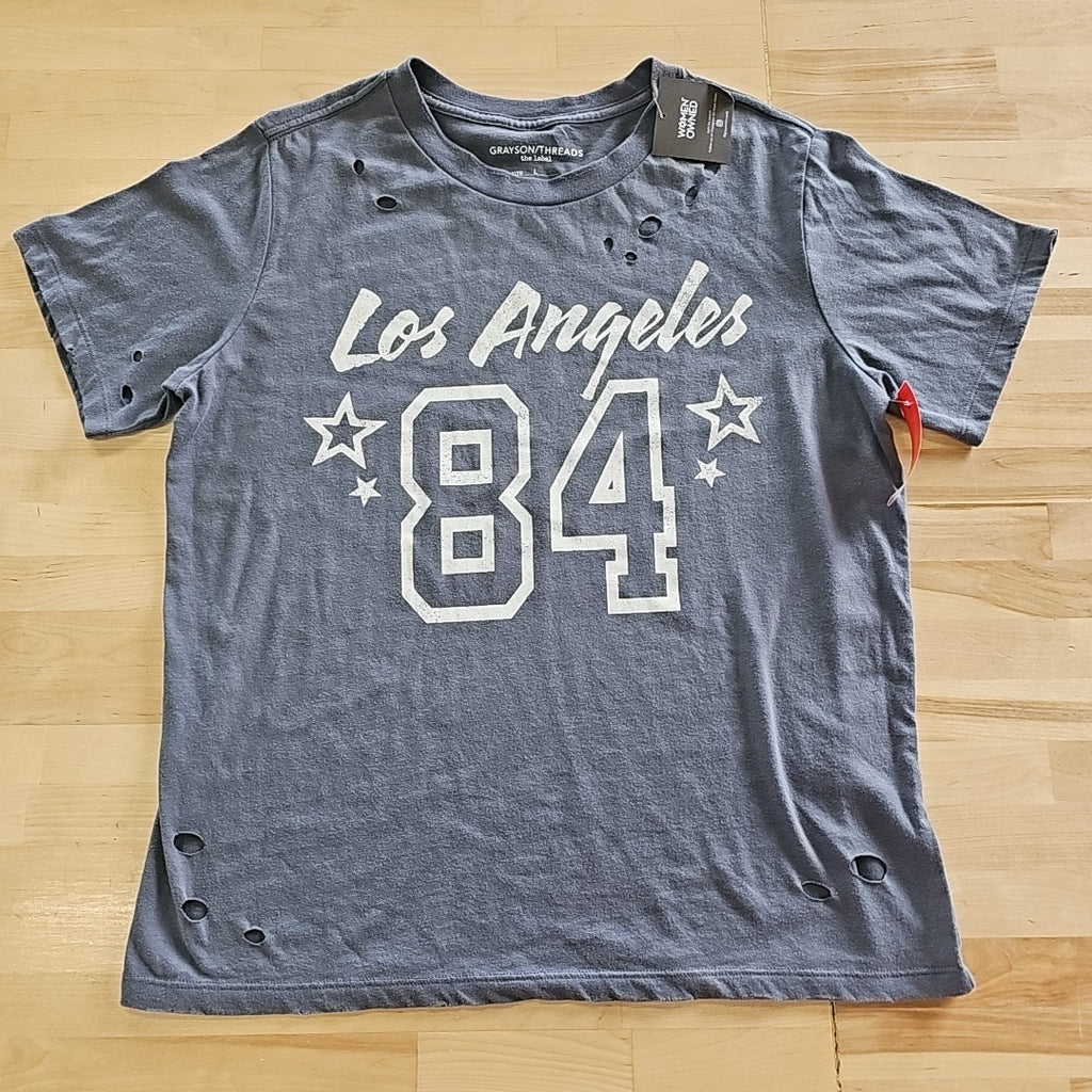 GRAYSON/THREADS Womens Los Angeles Distressed Graphic T-Shirt