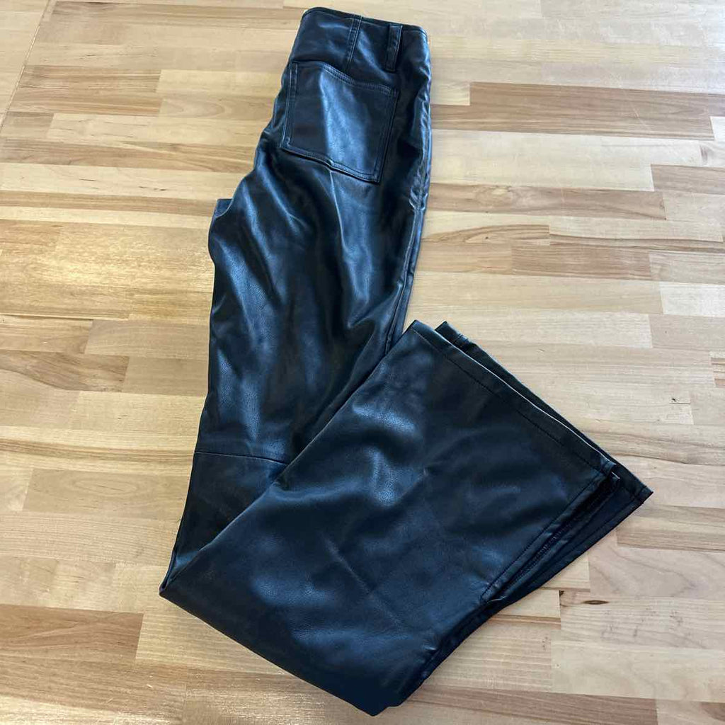 Free People Size 26 Black Leather New Pants