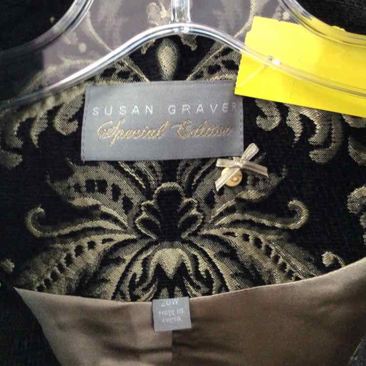 Susan Graver Size 20 Gold & Black Jacket