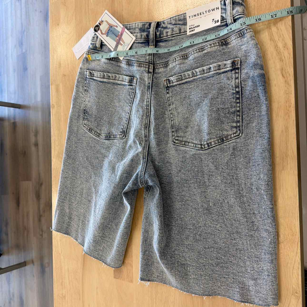 TINSELTOWN Women Size 28 Blue New Shorts High-Rise Baggy Denim Jorts