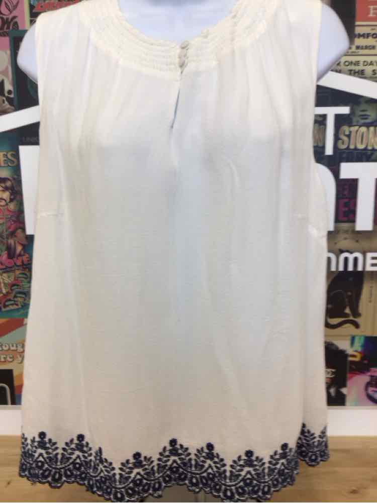 Draper James Size XL White Preloved Sleeveless