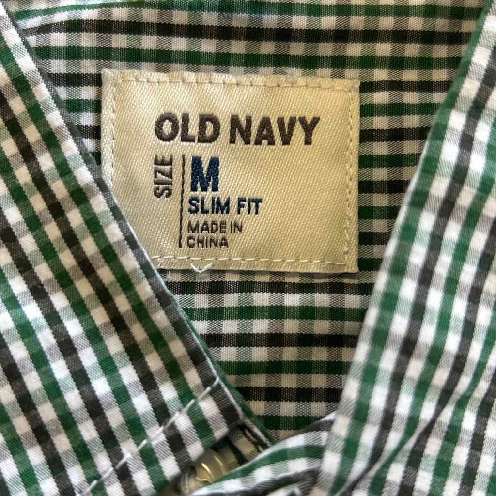 Old Navy Size M Green MENS Button Down Shirt