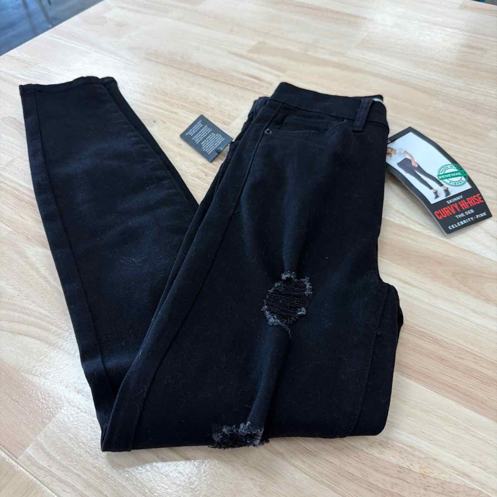 Celebrity pink Size 0  Curvy 27in. High Rise Denim Jeans - Black