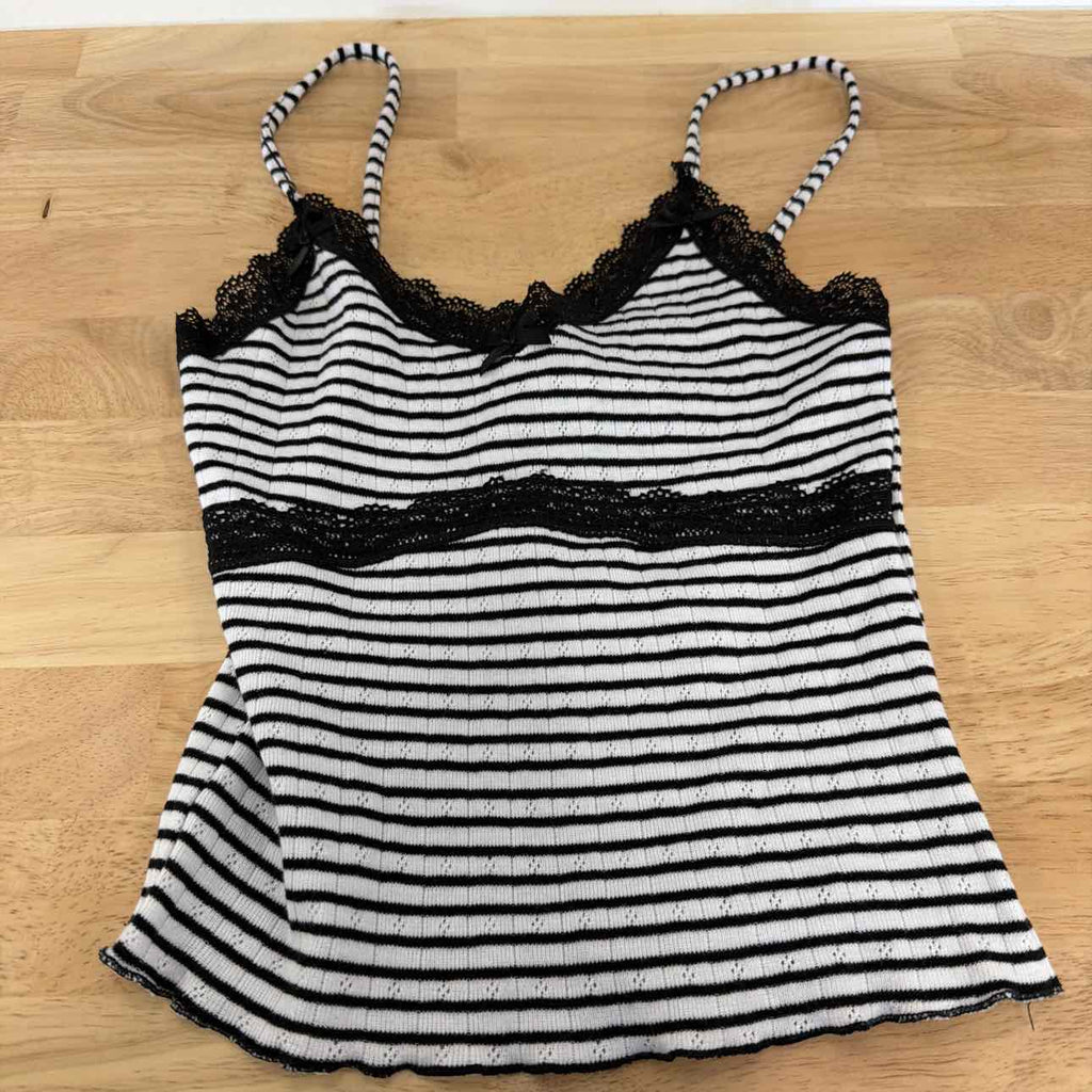 Just Polly Size XS Black White New Tank