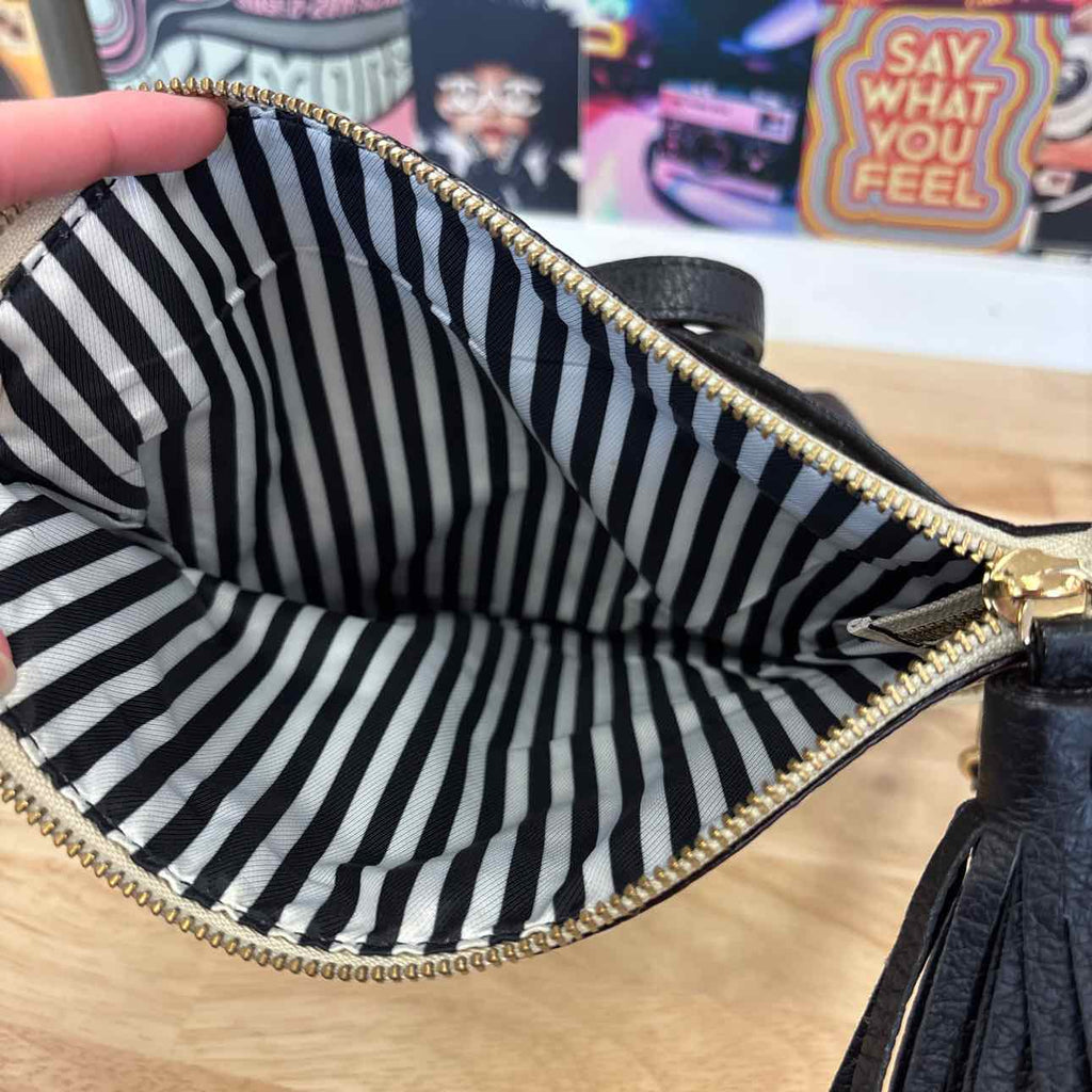 Kate Spade Black/white Leather Preloved Handbag