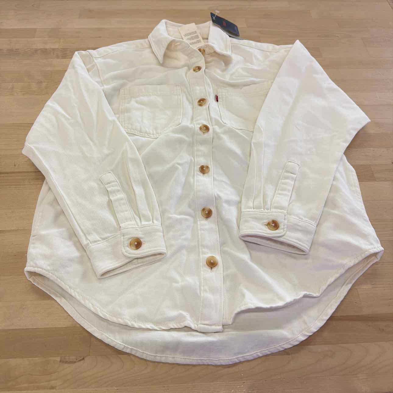 Levi's Women's Iris Button-Front Cotton Overshirt - Ecru