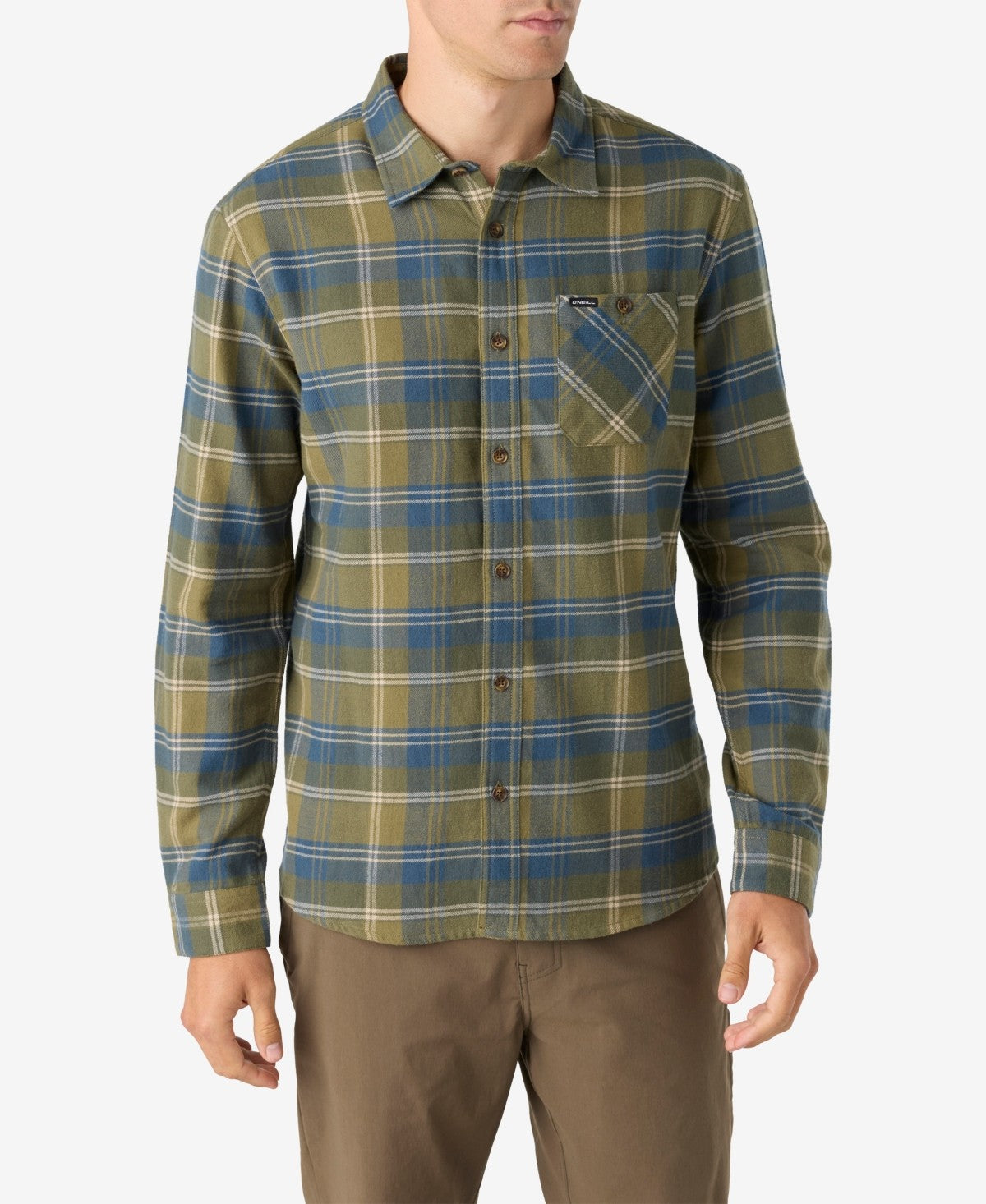 O'Neill Men's Redmond Plaid Button Shirt - Deep Lichen Green