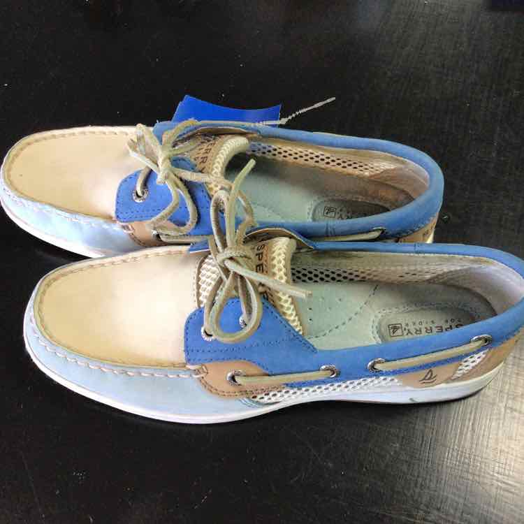 Sperry Shoe Size 8.5 Blue & Beige Print Sandals