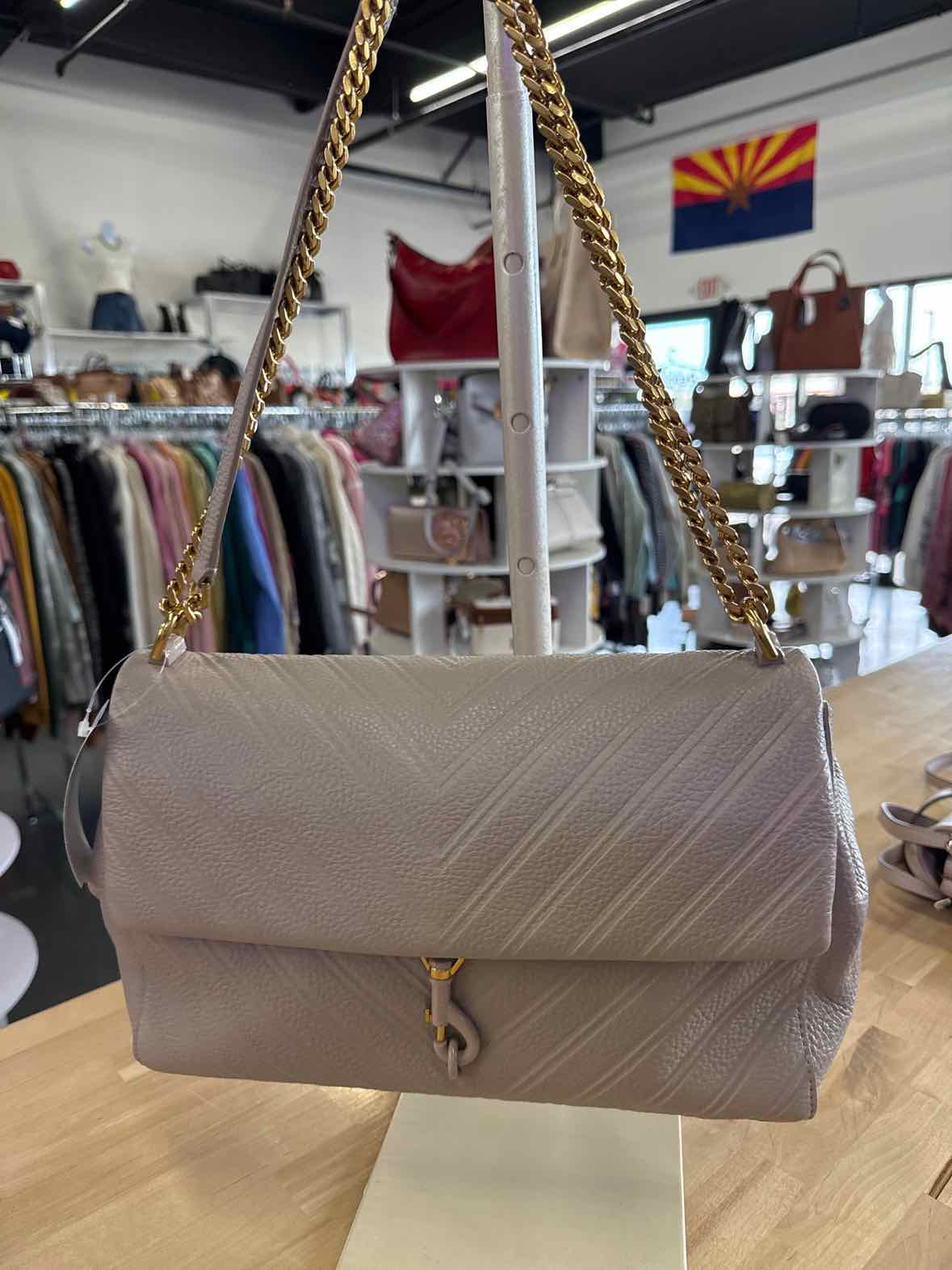 Rebecca Minkoff Taupe Edie Crossbody Leather Handbag