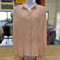 H&M Size 14 Pink Silk Preloved Button Down LS