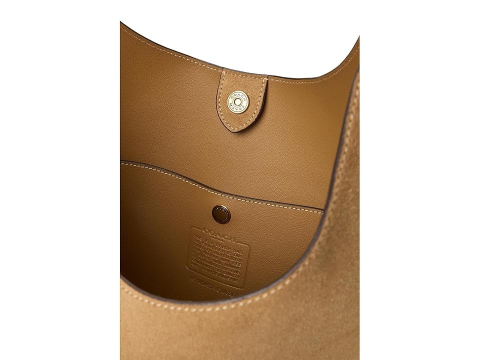 Coach Suede Brooklyn Shoulder Bag 39 Tan Hobo Leather Handbag
