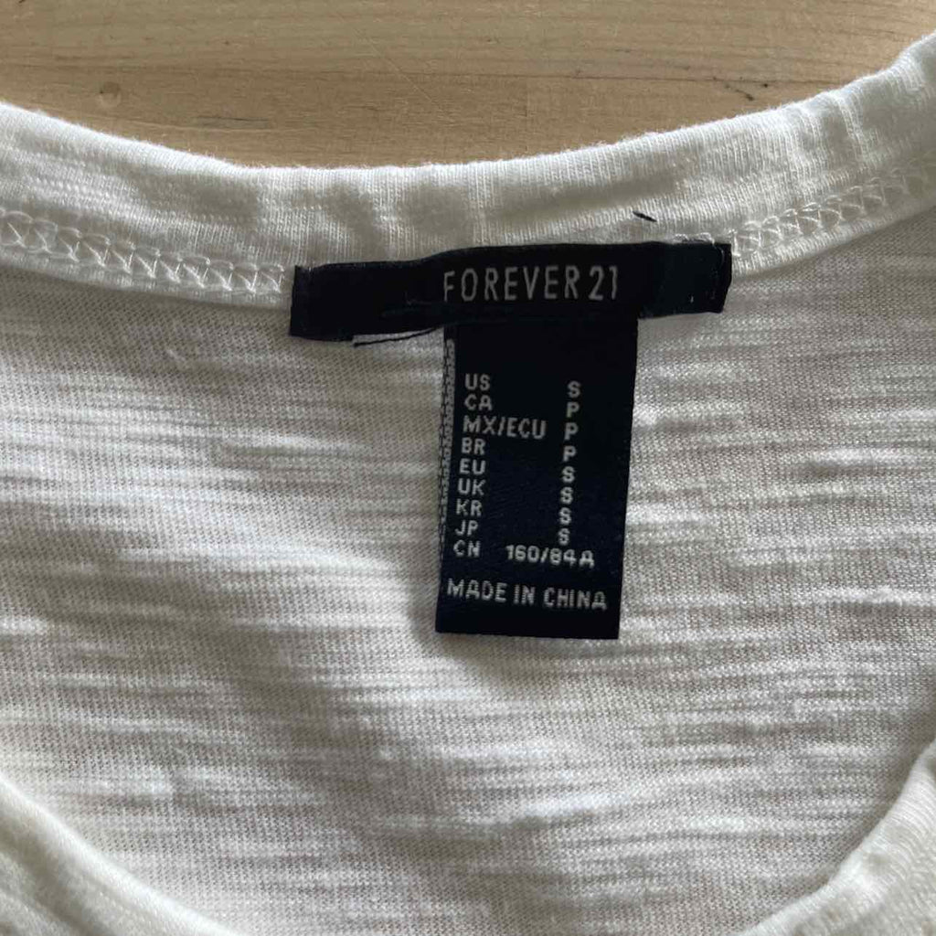 Forever 21 Size S White Preloved Blouse SS