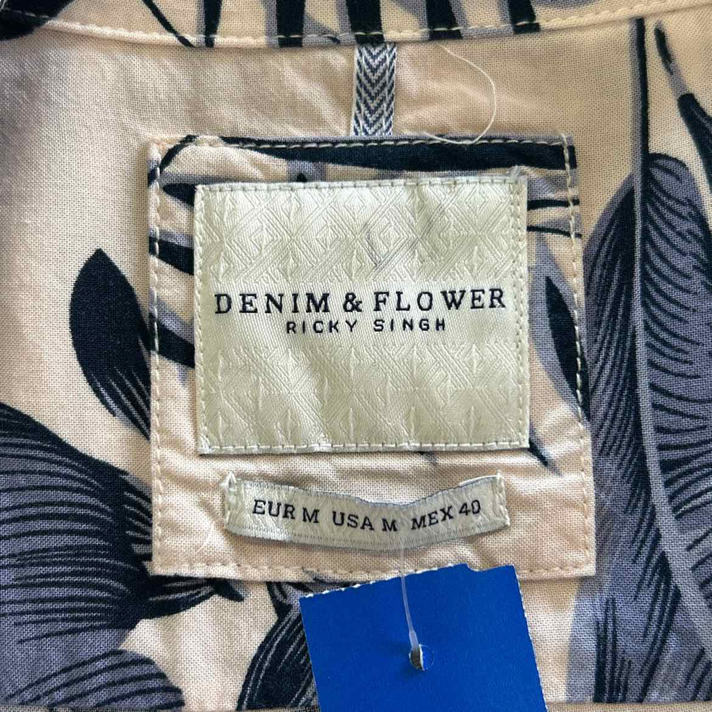 Denim & Flower Size M Tan Preloved MENS Button Down Shirt