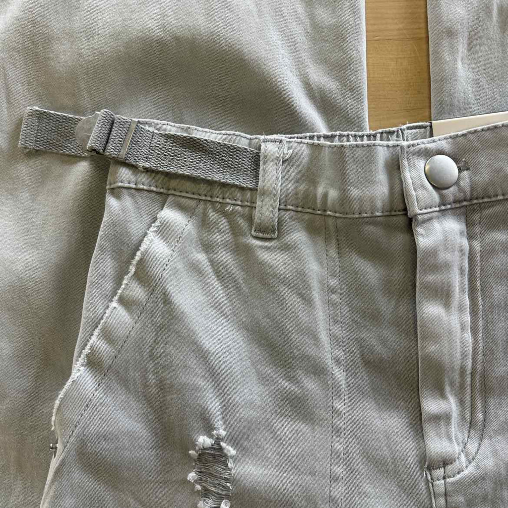 Ultra Flirt Juniors' High-Rise Washed Cargo Pants - Glacier Grey