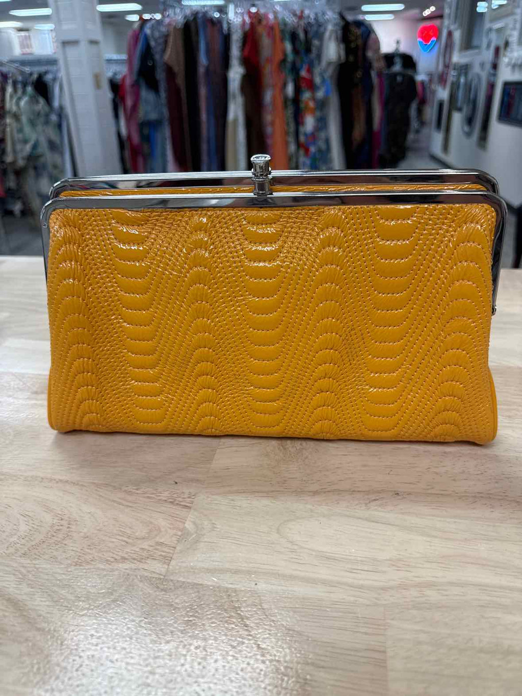 Hobo Mustard clutch Leather Handbag